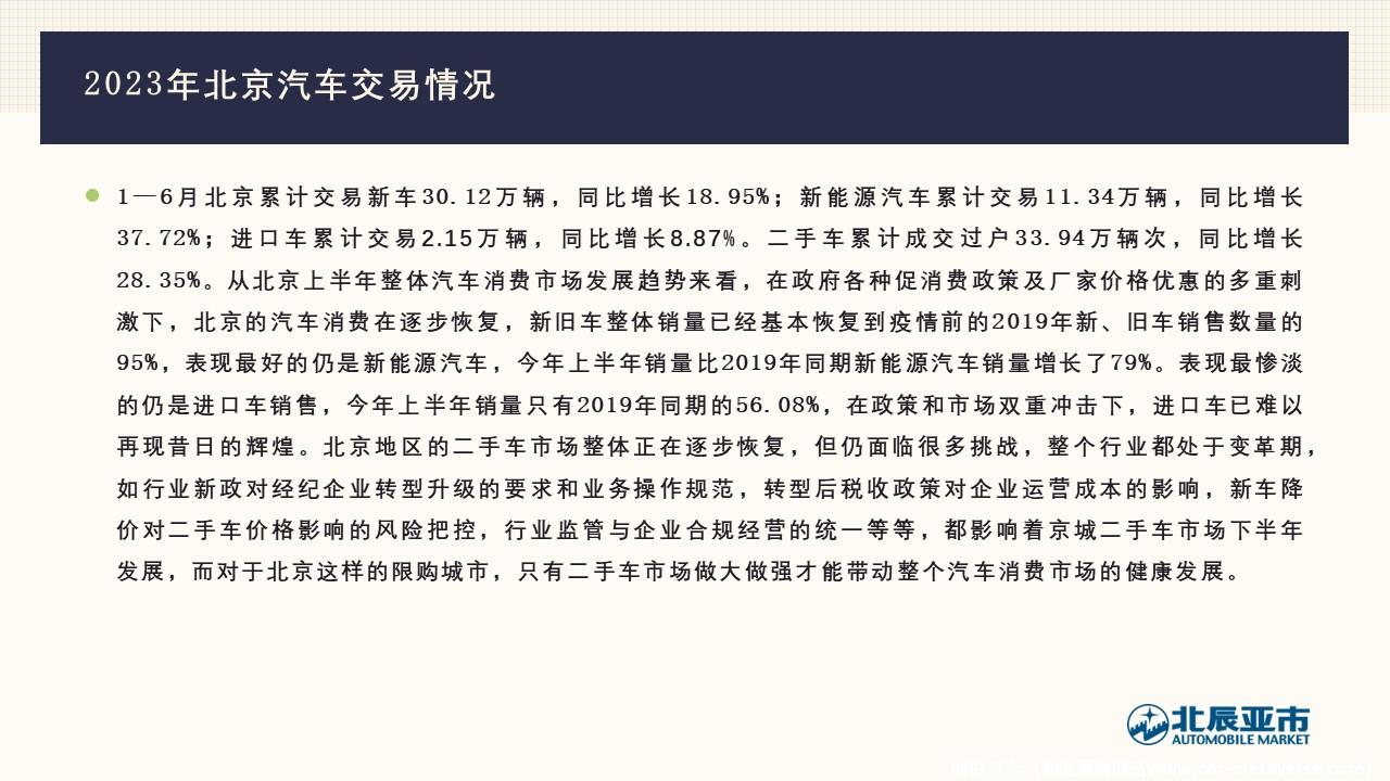 【地方市场】2023年6月份北京汽车市场分析