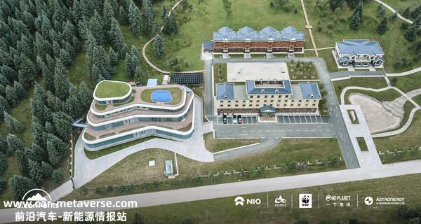 An aerial photo captures the world's first EV PV self-consumption system with V2G chargers at Qilian Mountain National Park.