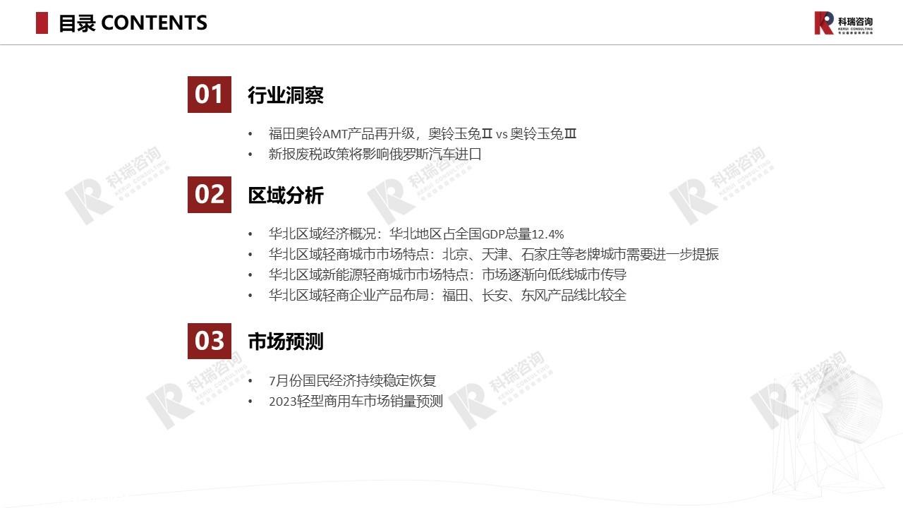 【商用车月报】2023年8月轻型商用车市场预测研究报告