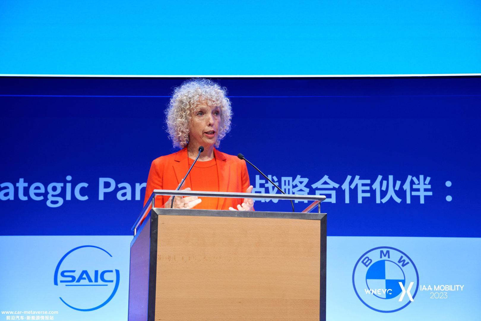 2023世界新能源汽车大会 | 德国国际气候行动特使詹妮弗·摩根：到2050年，全球交通相关的二氧化碳排放量必须比2020年减少59%