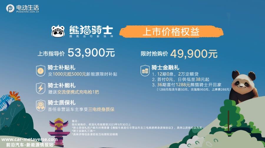 国产电动“小卫士” 吉利熊猫骑士限时优享价4.99万元