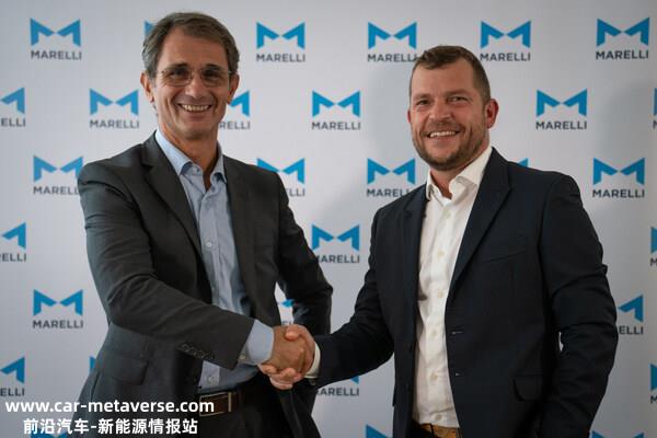 FROM LEFT TO RIGHT Francesco Miticocchio, Vice President Strategic Planning, Technology & Innovation of Marelli and Giovanni Blandina, founder and CEO of Easyrain