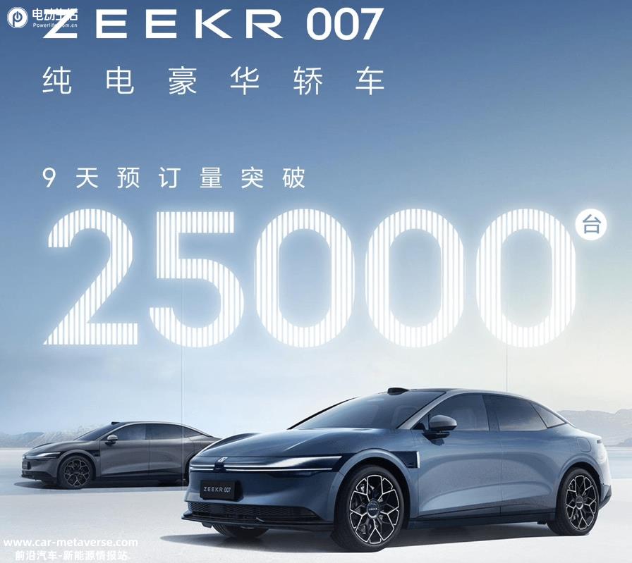 极氪007预售9天预订量超25000台