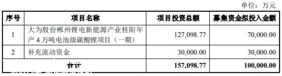 大伟郴州锂新能源产业桂阳年产4万吨电池级碳酸锂项目
