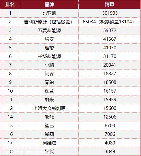 1月新能源汽车销售排行榜'