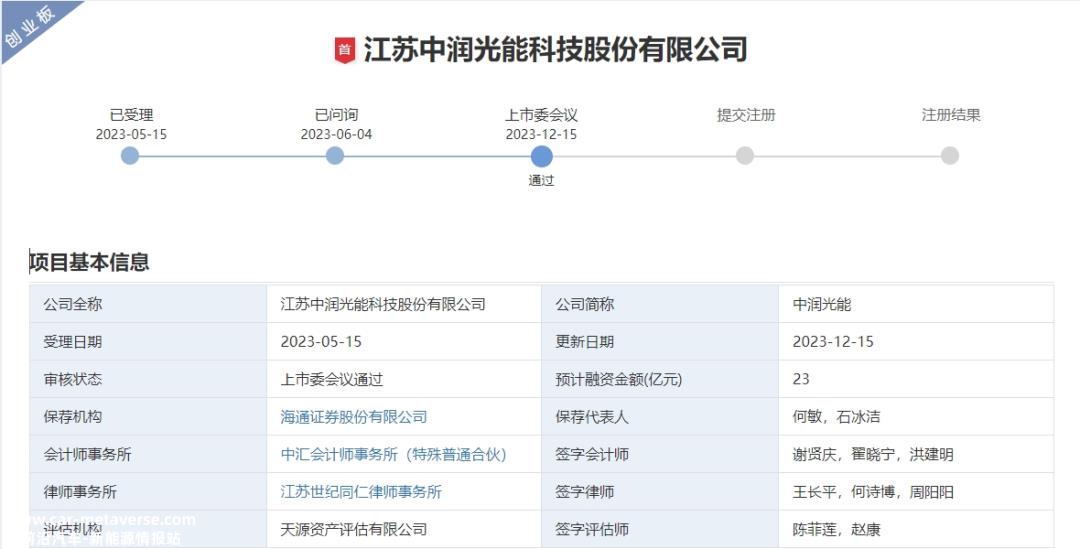 023年上半年中润光能单晶PERC电池光电转换效率超23.'