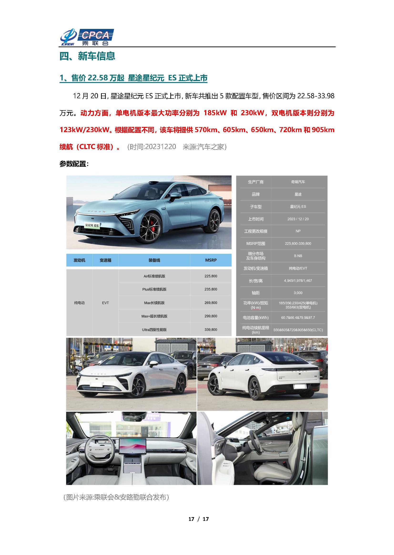 【新能源周报】乘联会新能源汽车行业信息周报(2023年12月18日-12月24日)