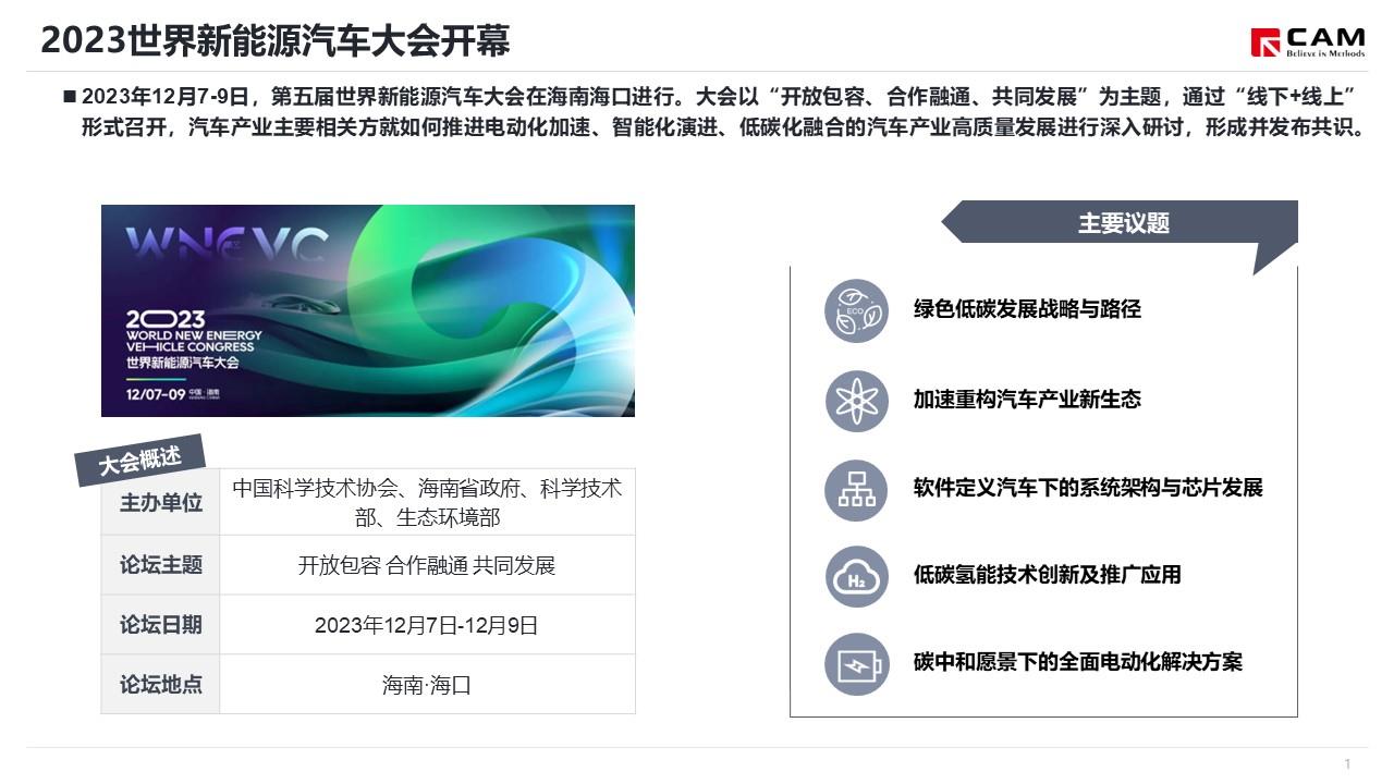 【热点评述】关注2023世界新能源汽车大会