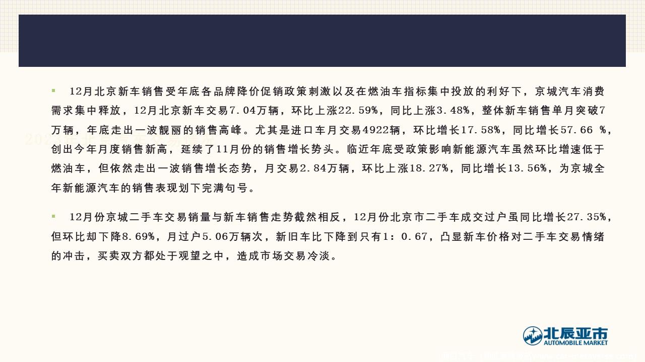 【地方市场】2023年12月份北京汽车市场分析