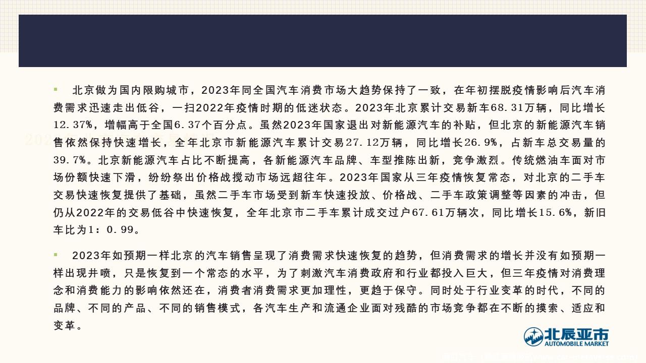 【地方市场】2023年12月份北京汽车市场分析