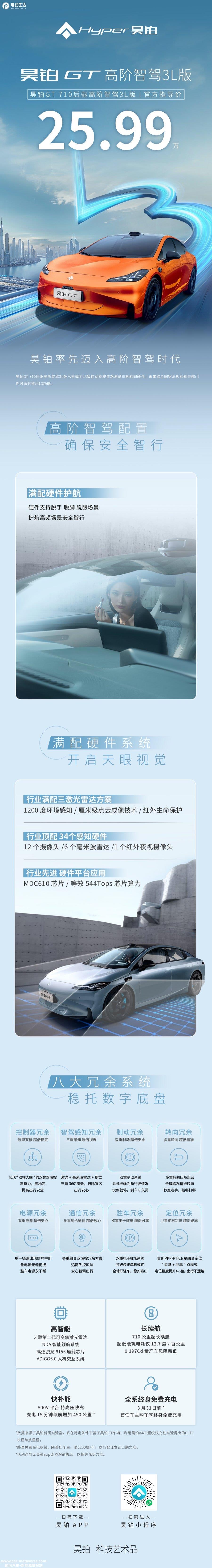昊铂GT高阶智驾3L版售25.99 万 八大冗余数字底盘加持