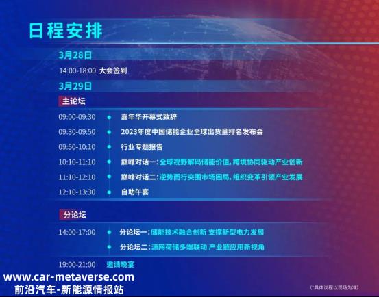 第六届储能嘉年华暨2023年中国储能企业全球出货量排名发布会