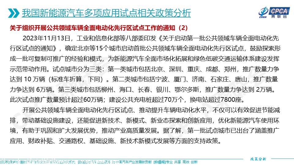 【政策综述】关于我国新能源汽车多项应用试点情况及其相关政策分析