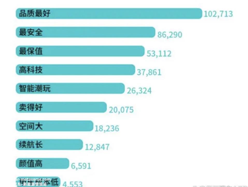 023年中国新能源汽车质量排名第一'